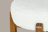 Close-up of the White looped seat pad on the Otricoli stool