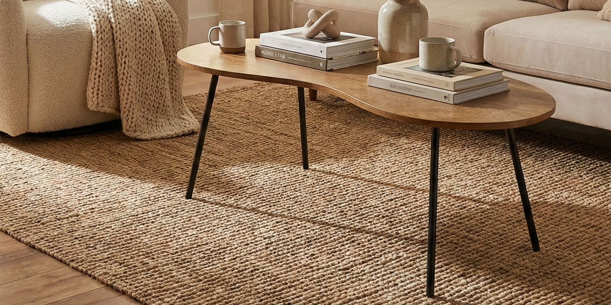 Ottilie Mango Wood Kidney Coffee Table with Iron Legs