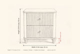 Palestrina dimensions: 21.65 in wide, 22.05 in high, 17.72 in deep, legs 3.2 in, 3 drawers, sold as a set of 2
