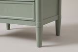 Close-up of a Pescara front leg: the round post, its band joint and the tapered leg