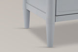 Close-up of a Pescara front leg in Slate Gray: the round corner post with its band joint