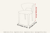 Petralia dimensions on a pencil sketch of the chair: 32.2 in high, 24 in deep, 22.4 in wide, seat height 19.5 in