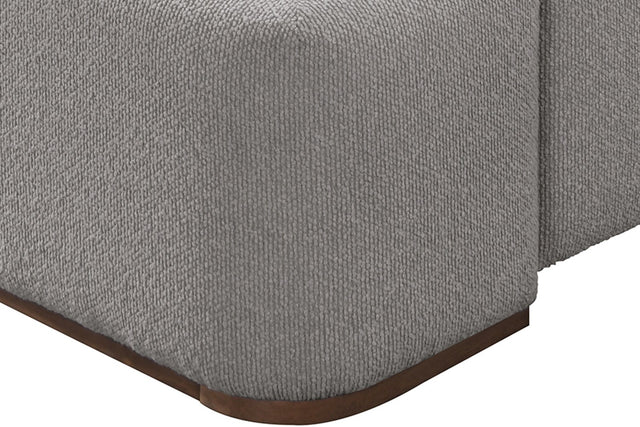 Pierce Textured Fabric Upholstered Platform Bed - Walnut-Finished Wood Base