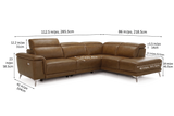 Valencia Pista Distressed Leather Reclining Chaise Sectional Sofa