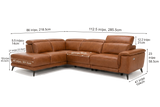 Valencia Pista Distressed Leather Reclining Chaise Sectional Sofa