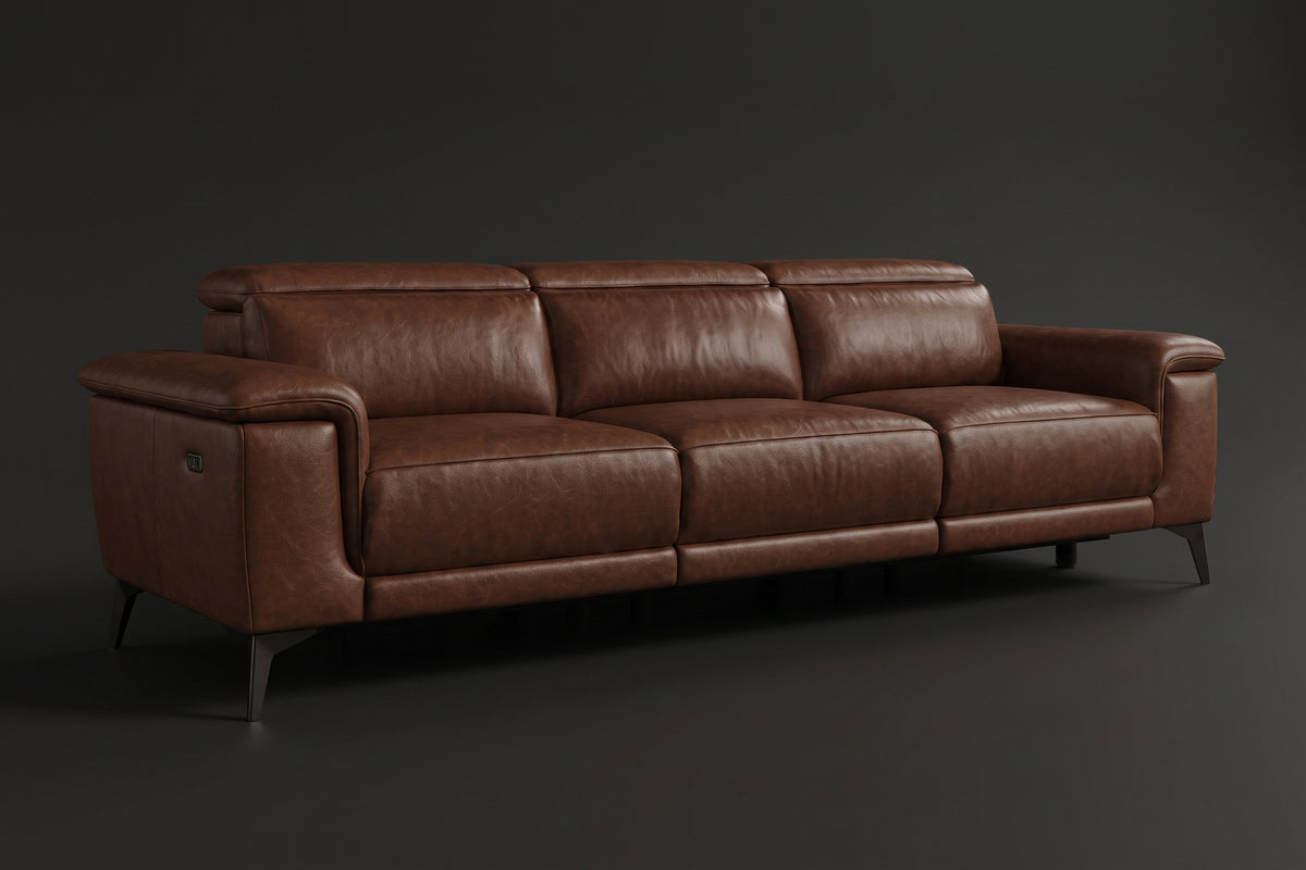 Valencia Pista Distressed Leather Reclining Sofa