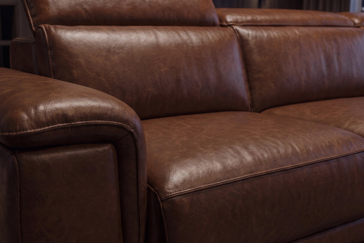 Valencia Pista Distressed Leather Reclining Sofa
