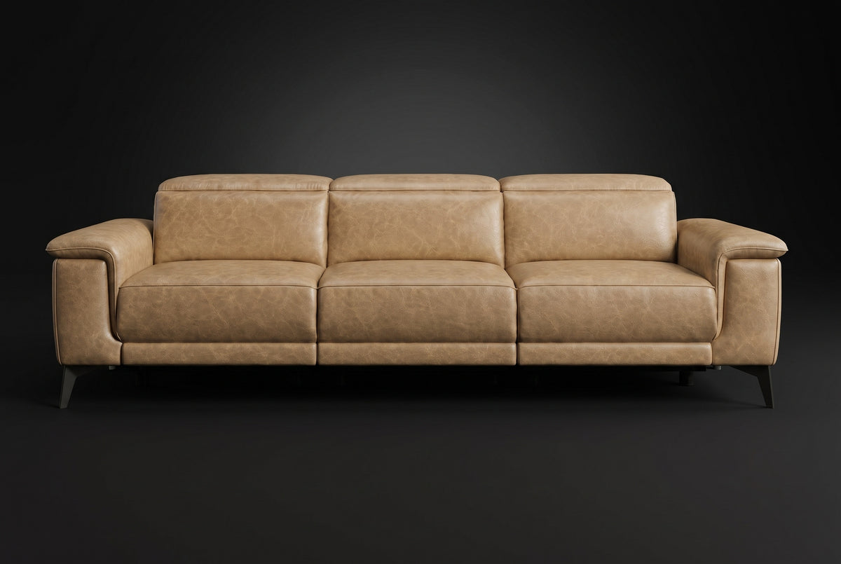Valencia Pista Distressed Leather Reclining Sofa