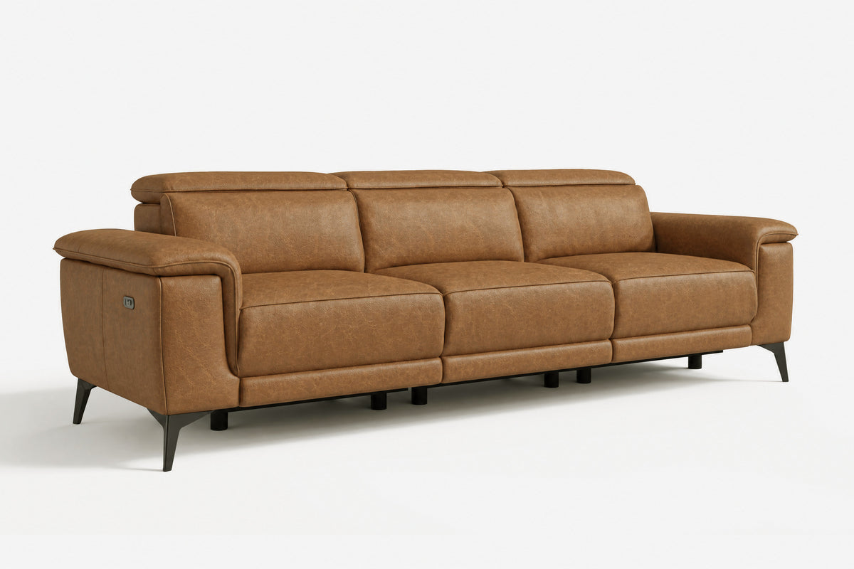 Valencia Pista Distressed Leather Reclining Sofa