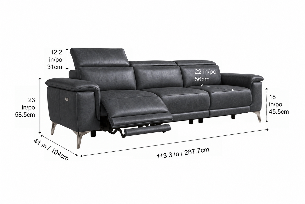 Valencia Pista Distressed Leather Reclining Sofa