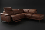 Valencia Pista Distressed Leather Reclining Chaise Sectional Sofa