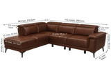 Valencia Pista Distressed Leather Reclining Chaise Sectional Sofa