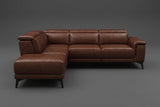 Valencia Pista Distressed Leather Reclining Chaise Sectional Sofa
