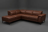 Valencia Pista Distressed Leather Reclining Chaise Sectional Sofa
