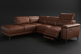 Valencia Pista Distressed Leather Reclining Chaise Sectional Sofa