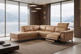 Valencia Pista Distressed Leather Reclining Chaise Sectional Sofa