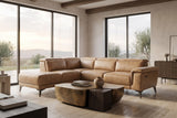 Valencia Pista Distressed Leather Reclining Chaise Sectional Sofa