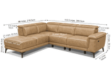 Valencia Pista Distressed Leather Reclining Chaise Sectional Sofa