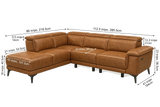 Pista Distressed Leather Reclining Chaise Sectional Sofa