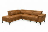 Pista Distressed Leather Reclining Chaise Sectional Sofa