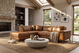 Pista Distressed Leather Reclining Chaise Sectional Sofa