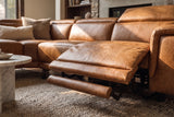 Pista Distressed Leather Reclining Chaise Sectional Sofa