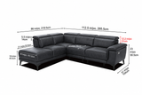Valencia Pista Distressed Leather Reclining Chaise Sectional Sofa