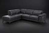 Valencia Pista Distressed Leather Reclining Chaise Sectional Sofa