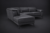 Valencia Pista Distressed Leather Reclining Chaise Sectional Sofa