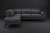 Valencia Pista Distressed Leather Reclining Chaise Sectional Sofa