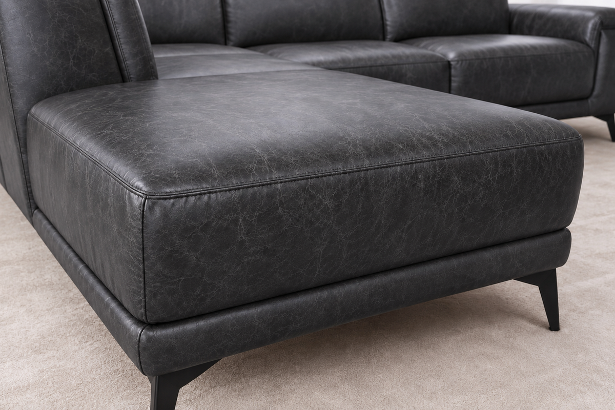 Valencia Pista Distressed Leather Reclining Chaise Sectional Sofa