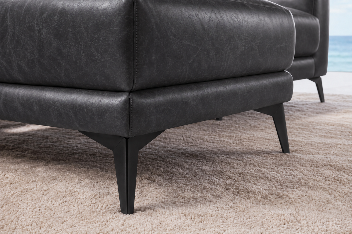 Valencia Pista Distressed Leather Reclining Chaise Sectional Sofa