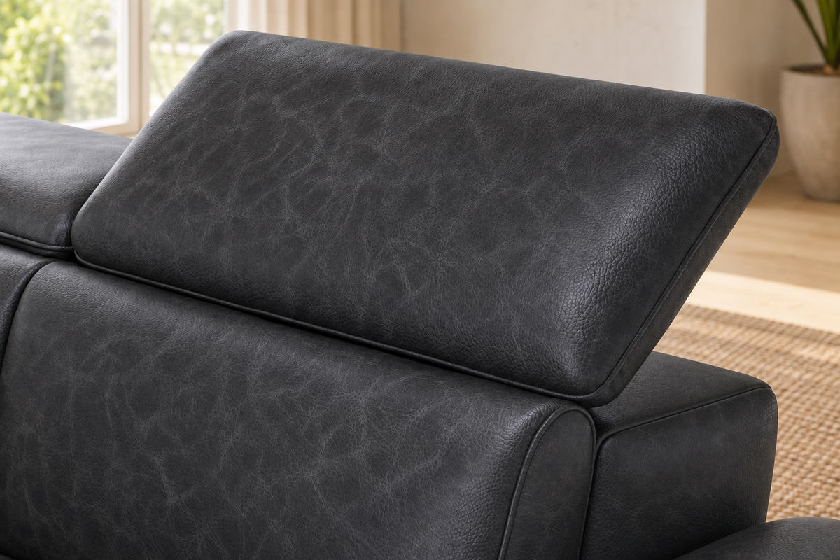 Valencia Pista Distressed Leather Reclining Chaise Sectional Sofa