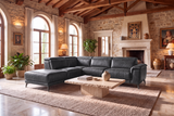 Valencia Pista Distressed Leather Reclining Chaise Sectional Sofa