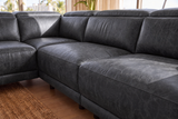 Valencia Pista Distressed Leather Reclining Chaise Sectional Sofa