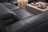 Valencia Pista Distressed Leather Reclining Chaise Sectional Sofa