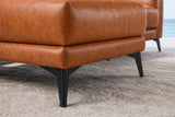 Pista Distressed Leather Reclining Chaise Sectional Sofa
