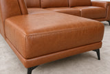 Pista Distressed Leather Reclining Chaise Sectional Sofa