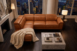 Pista Distressed Leather Reclining Chaise Sectional Sofa