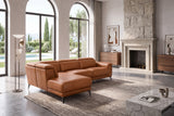 Pista Distressed Leather Reclining Chaise Sectional Sofa