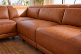 Pista Distressed Leather Reclining Chaise Sectional Sofa