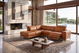 Pista Distressed Leather Reclining Chaise Sectional Sofa