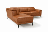 Pista Distressed Leather Reclining Chaise Sectional Sofa