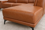 Pista Distressed Leather Reclining Chaise Sectional Sofa