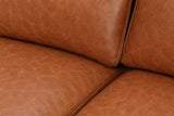 Pista Distressed Leather Reclining Chaise Sectional Sofa