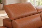 Pista Distressed Leather Reclining Chaise Sectional Sofa