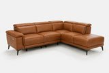 Pista Distressed Leather Reclining Chaise Sectional Sofa