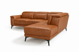 Pista Distressed Leather Reclining Chaise Sectional Sofa