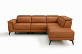 Pista Distressed Leather Reclining Chaise Sectional Sofa