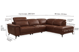 Valencia Pista Distressed Leather Reclining Chaise Sectional Sofa